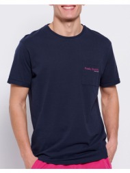 funky buddha βαμβακερό t-shirt με τσέπη στο στήθος fbm007-011-04-navy navyblue