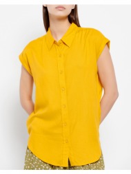 funky buddha κοντομάνικο πουκάμισο από βισκόζη fbl007-100-05-honeycomb yellow