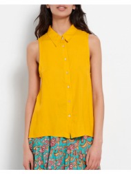 funky buddha αμάνικο πουκάμισο από βισκόζη fbl007-101-05-honeycomb brightgold