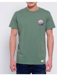 funky buddha t-shirt με τύπωμα από οργανικό βαμβάκι fbm007-062-04-dusty darkolivegreen