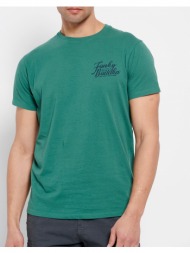funky buddha t-shirt από οργανικό βαμβάκι με τύπωμα fbm007-027-04-palm green