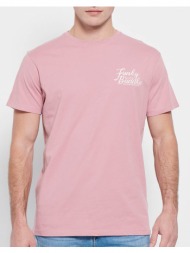 funky buddha t-shirt από οργανικό βαμβάκι με τύπωμα fbm007-027-04-vintage lightpink