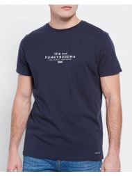 funky buddha t-shirt με funky buddha τύπωμα στο στήθος fbm007-330-04-navy navyblue