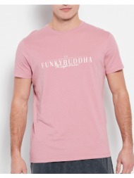 funky buddha βαμβακερό t-shirt με funky buddha τύπωμα fbm007-023-04-vintage lightpink