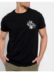 funky buddha loose fit t-shirt με τύπωμα fbm007-364-04-black black