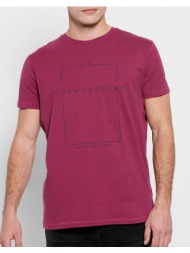 funky buddha t-shirt με minimal branded τύπωμα fbm007-380-04-lt fuchsia