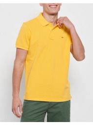 funky buddha essential μπλούζα πόλο από βαμβάκι πικέ fbm007-001-11-honey yellow