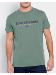 funky buddha t-shirt με funky buddha τύπωμα fbm007-324-04-dusty olive