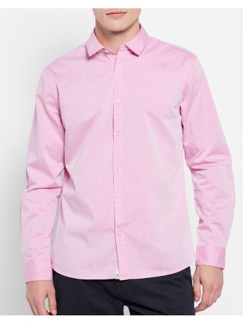funky buddha ανδρικό βαμβακερό πουκάμισο fbm007-012-05-pink