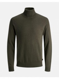 jack&jones πουλοβερ jjeemil knit roll neck noos 12157417-olive night darkgreen