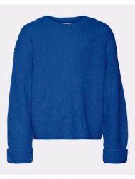 vero moda vmsayla fold pullover girl 10291223-beaucoup blue electricblue