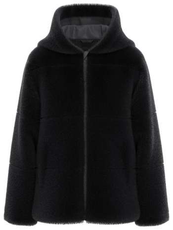 name it nkfmosa fake fur jacket w hood pb 13216501-black σε προσφορά