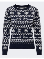 only onlxmas snowflake o-neck knt 15302950-night skycloud dancer darkblue