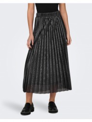 only onlshow shine plisse skirt jrs 15310184-blackgun metal foil jetblack