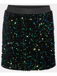 vero moda vmbella short skirt jrs girl 10298941-blackparasailing sequins black