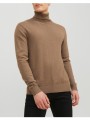 jack&jones πουλοβερ jjeemil knit roll neck noos 12157417-otter sandybrown
