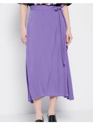 funky buddha maxi κρουαζέ φούστα από βισκόζη fbl007-114-14-royal violet