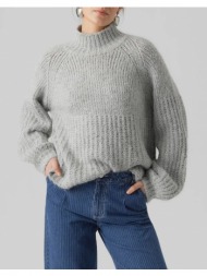 vero moda vmgeneva knit pullover vma 10295060-light grey melange gray