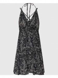 funky buddha εμπριμέ μίνι φόρεμα από βισκόζη fbl007-112-13-black black