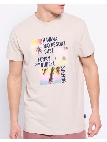 funky buddha t-shirt από οργανικό βαμβάκι με raster τύπωμα