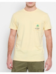 funky buddha ανδρικό t-shirt με τσέπη στο στήθος fbm007-385-04-lt lightyellow