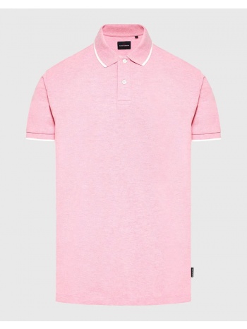 funky buddha essential μπλούζα polo σε μελανζέ ύφασμα
