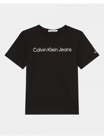calvin klein inst. logo t-shirt iu0iu00599-8-16-beh black σε προσφορά