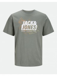 jack&jones jcomap logo tee crew neck jnr 12254186-agave green olive