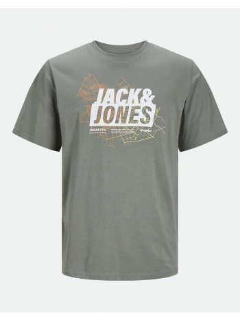 jack&jones jcomap logo tee crew neck jnr 12254186-agave