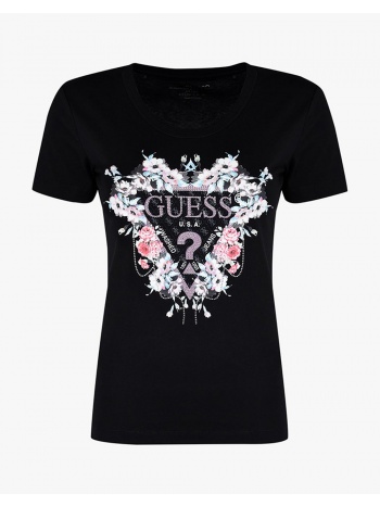 guess rn flowers triangle tee μπλουζα γυναικειο