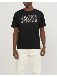 jack&jones jjejeff corp logo tee o-neck sn 12250683-carbonflower black
