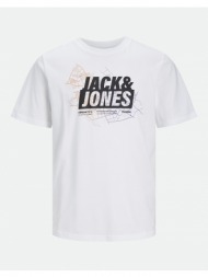 jack&jones jcomap logo tee crew neck jnr 12254186-white white