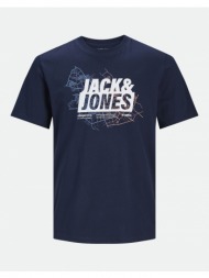 jack&jones jcomap logo tee crew neck jnr 12254186-navy blazer darkblue