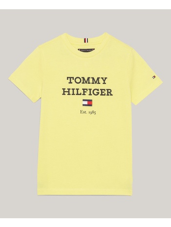 tommy hilfiger th logo tee kb0kb08671-8y-16y-zhl yellow