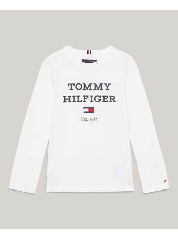 tommy hilfiger th logo tee kb0kb08672-18m-6y-ybr white σε προσφορά
