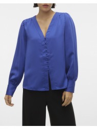 vero moda vmgisana v-neck shirt wvn btq 10303170-mazarine blue darkblue