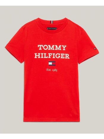 tommy hilfiger th logo tee kb0kb08671-18m-6y-xnd red