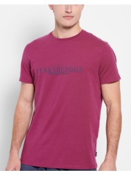 funky buddha βαμβακερό t-shirt με funky buddha τύπωμα fbm007-023-04-lt redwine