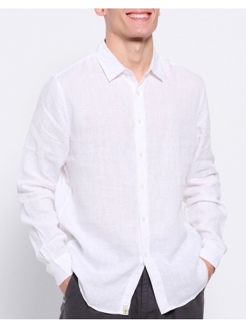 funky buddha essential λινό πουκάμισο fbm007-001-05-white