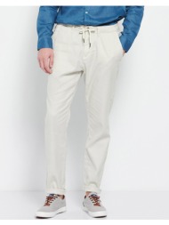 funky buddha garment dyed λινό chino παντελόνι fbm007-011-02-silver offwhite