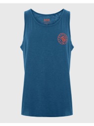 funky buddha αμάνικη μπλούζα με τύπωμα στο στήθος fbm007-091-04-deep blue