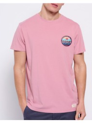 funky buddha t-shirt με τύπωμα από οργανικό βαμβάκι fbm007-062-04-vintage pink