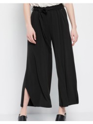 funky buddha wide leg cropped παντελόνι με ελαστική μέση fbl007-110-02-black black