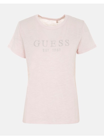 guess ss guess 1981 crystal easy tee μπλουζα γυναικειο