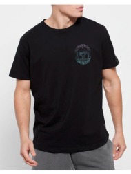 funky buddha loose fit t-shirt με ombre τύπωμα στην πλάτη fbm007-050-04-black black