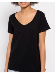 funky buddha essential t-shirt με v λαιμόκοψη fbl007-104-04-black black