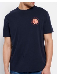 funky buddha relaxed fit t-shirt με τύπωμα fbm007-065-04-navy darkblue