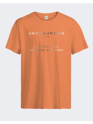 jack&jones jcoriot tee ss crew neck fst 12256771-tangerine orange