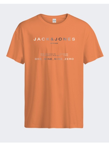 jack&jones jcoriot tee ss crew neck fst 12256771-tangerine