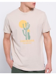 funky buddha t-shirt από οργανικό βαμβάκι με τύπωμα fbm007-370-04-ivory ivory
